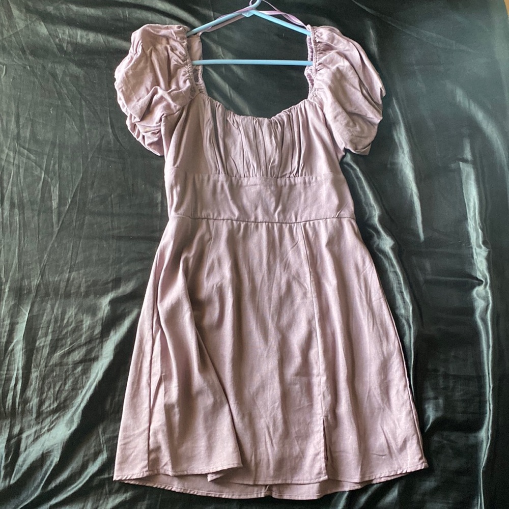 Purple/Pink Elegant Pretty Sun Dress with Ruffled Sleeves and Zipper Back!